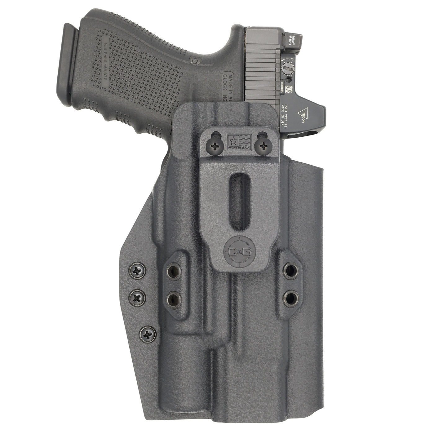 C&G Holsters Custom IWB Tactical Glock Surefire X300 in holstered position