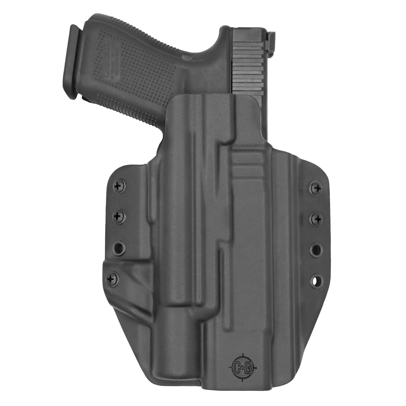 C&G Holsters custom OWB Tactical ZEV OZ9/c Surefire X300 in holstered position