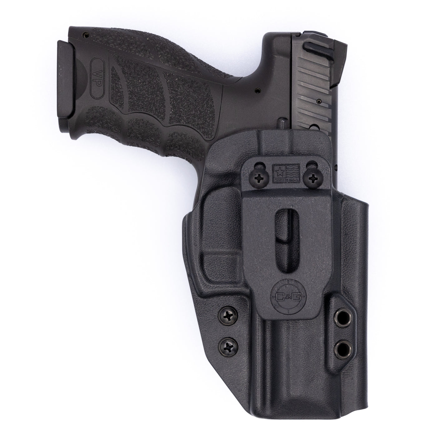 This is the C&G Holsters custom Covert IWB kydex holster for Heckler & Koch VP9