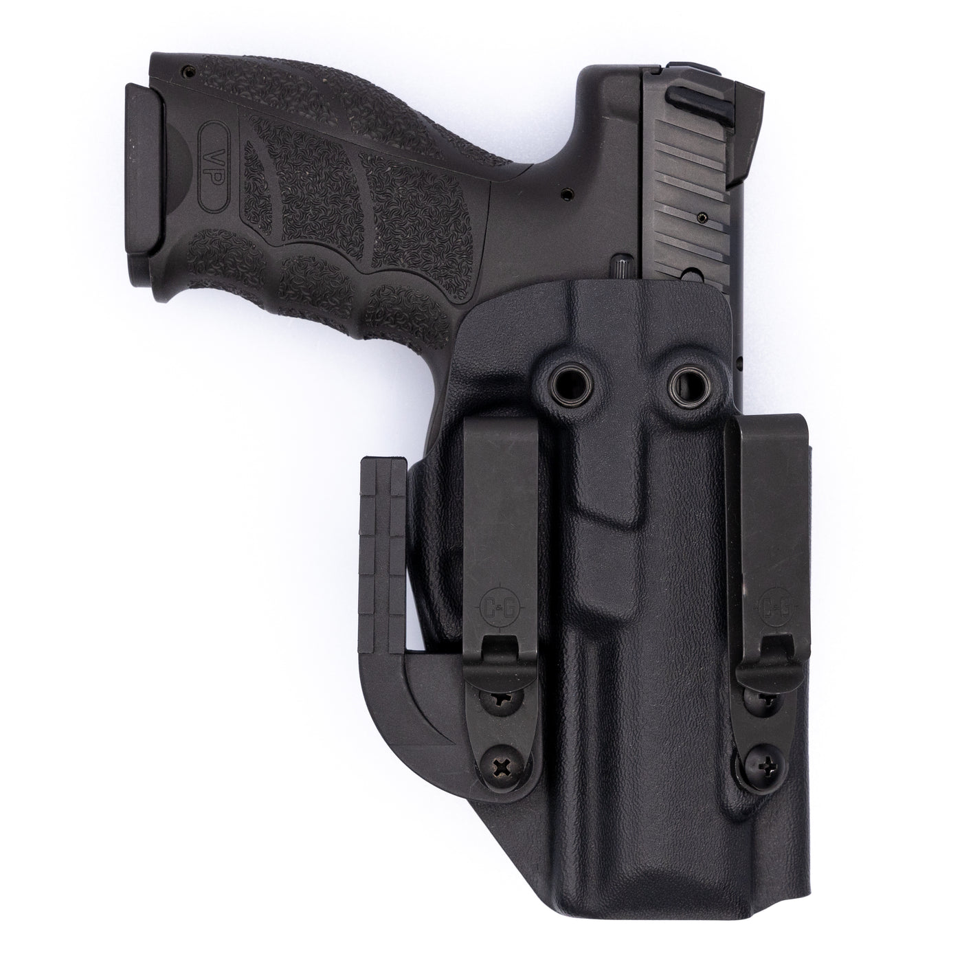 This is the C&G Holsters custom IWB Alpha kydex holster for Heckler & Koch VP9