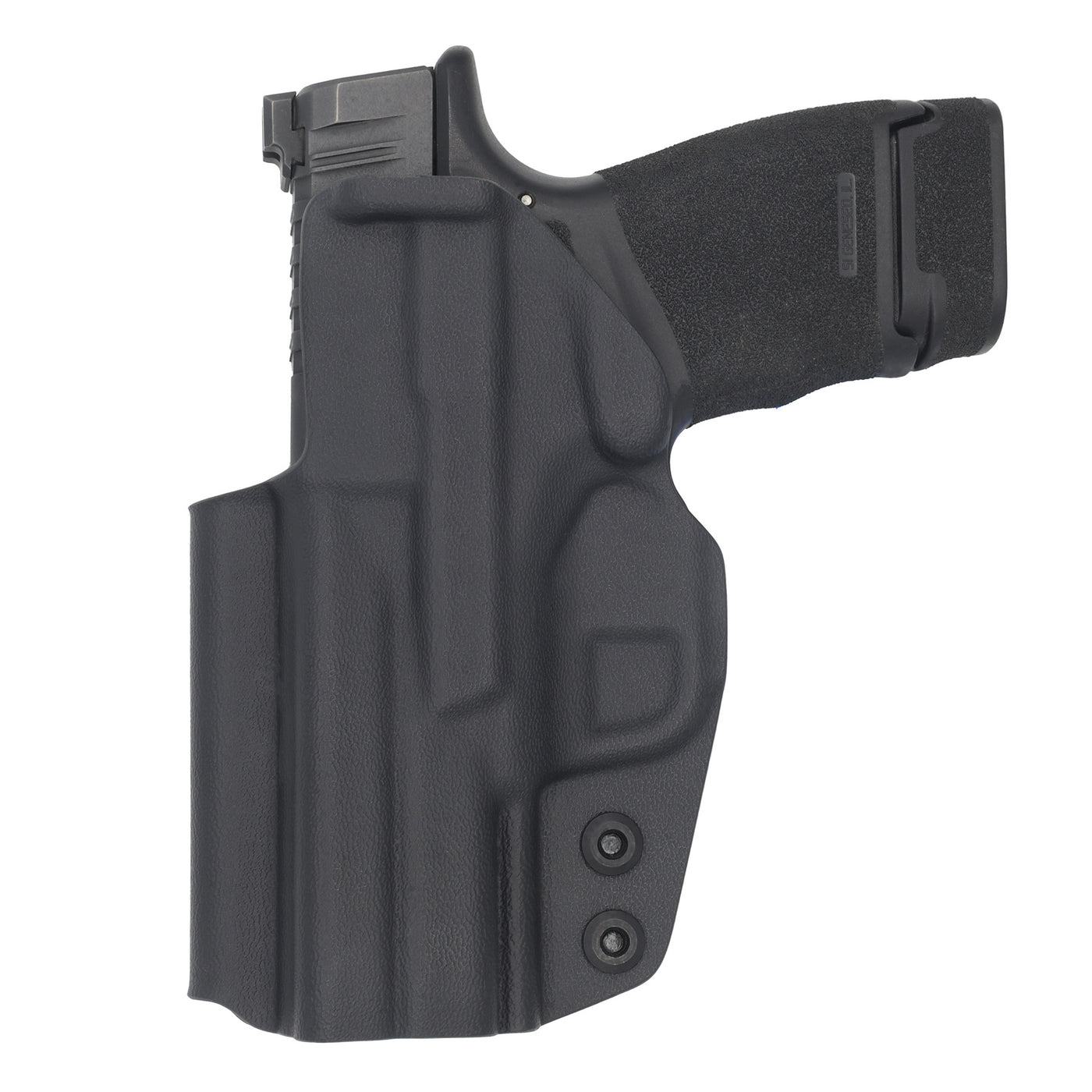 Springfield Hellcat IWB kydex holster made by C and G Holsters. Photo is of the rear.
