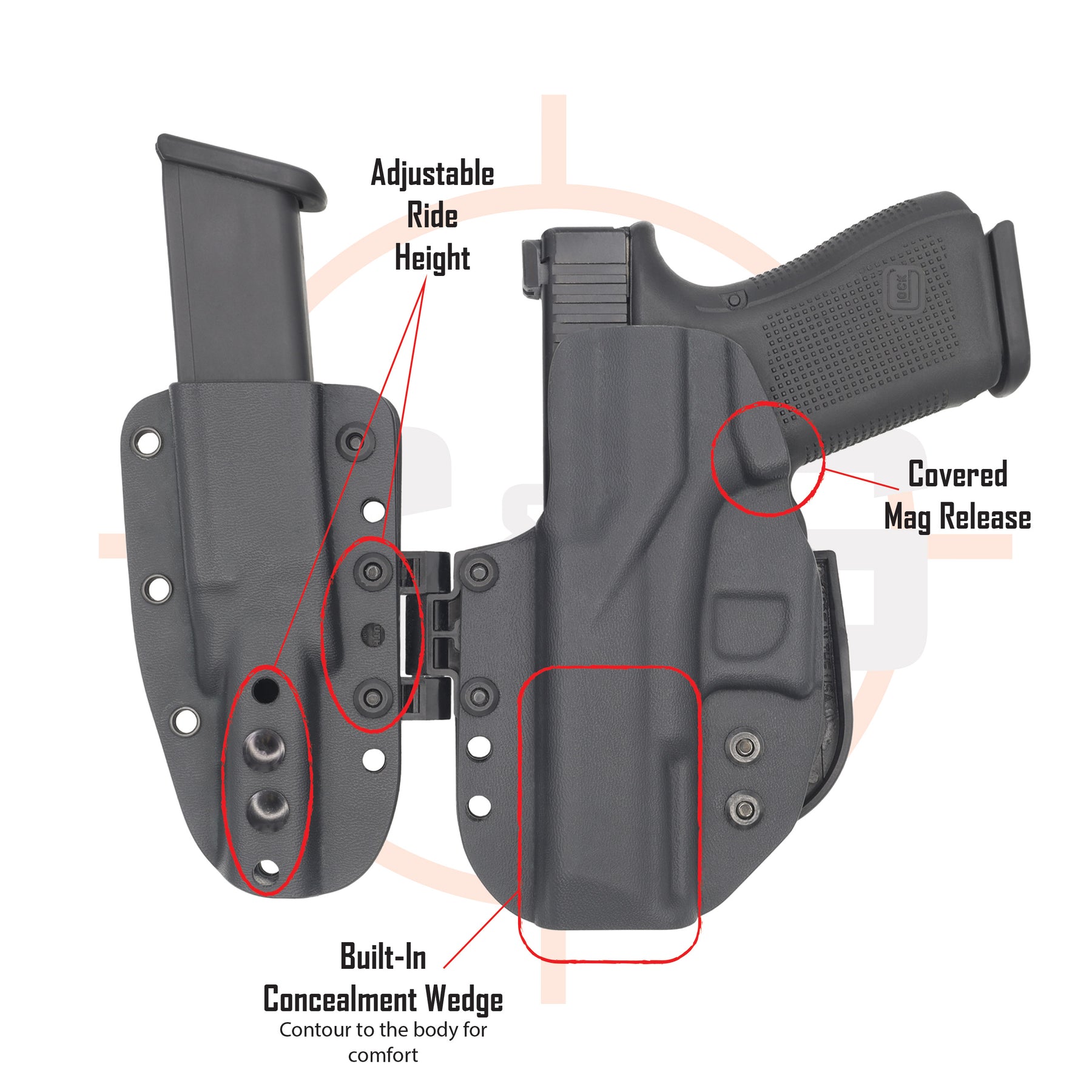 MOD1 Appendix Sidecar Kydex Holster System | QUICKSHIP | C&G Holsters