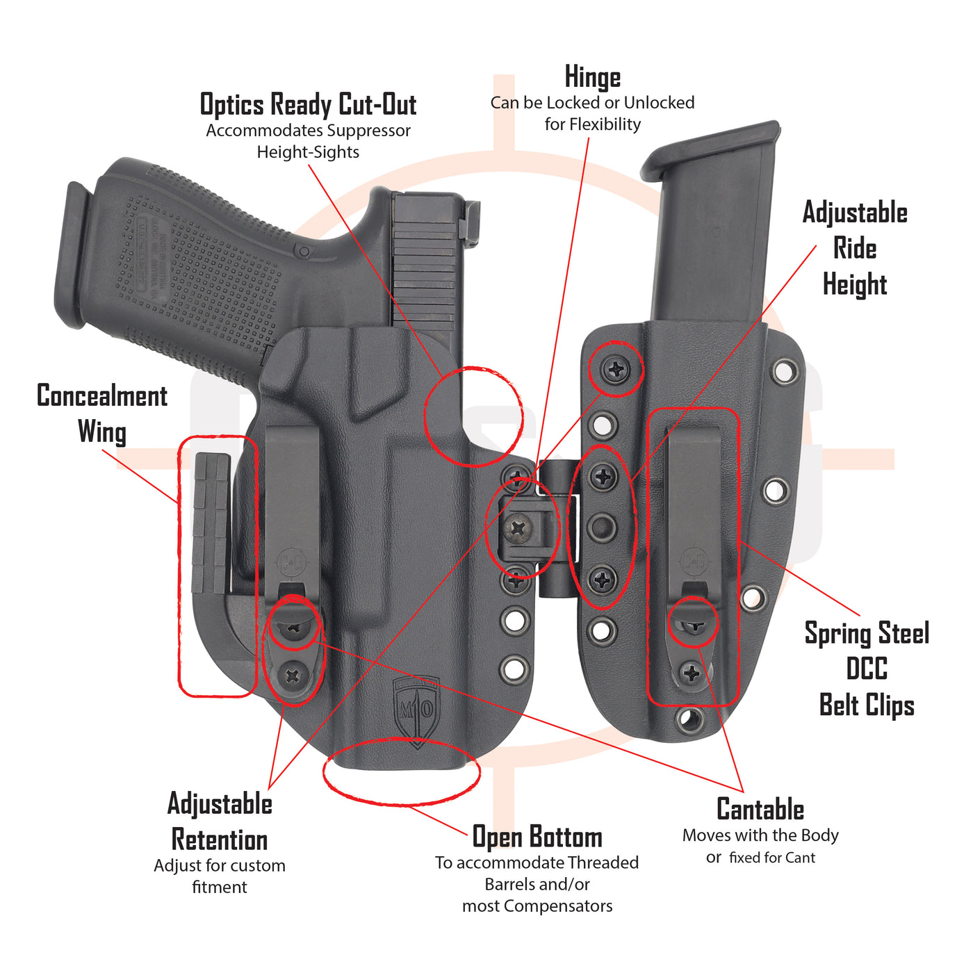 C&G Holster Detailed Diagram MOD1 front