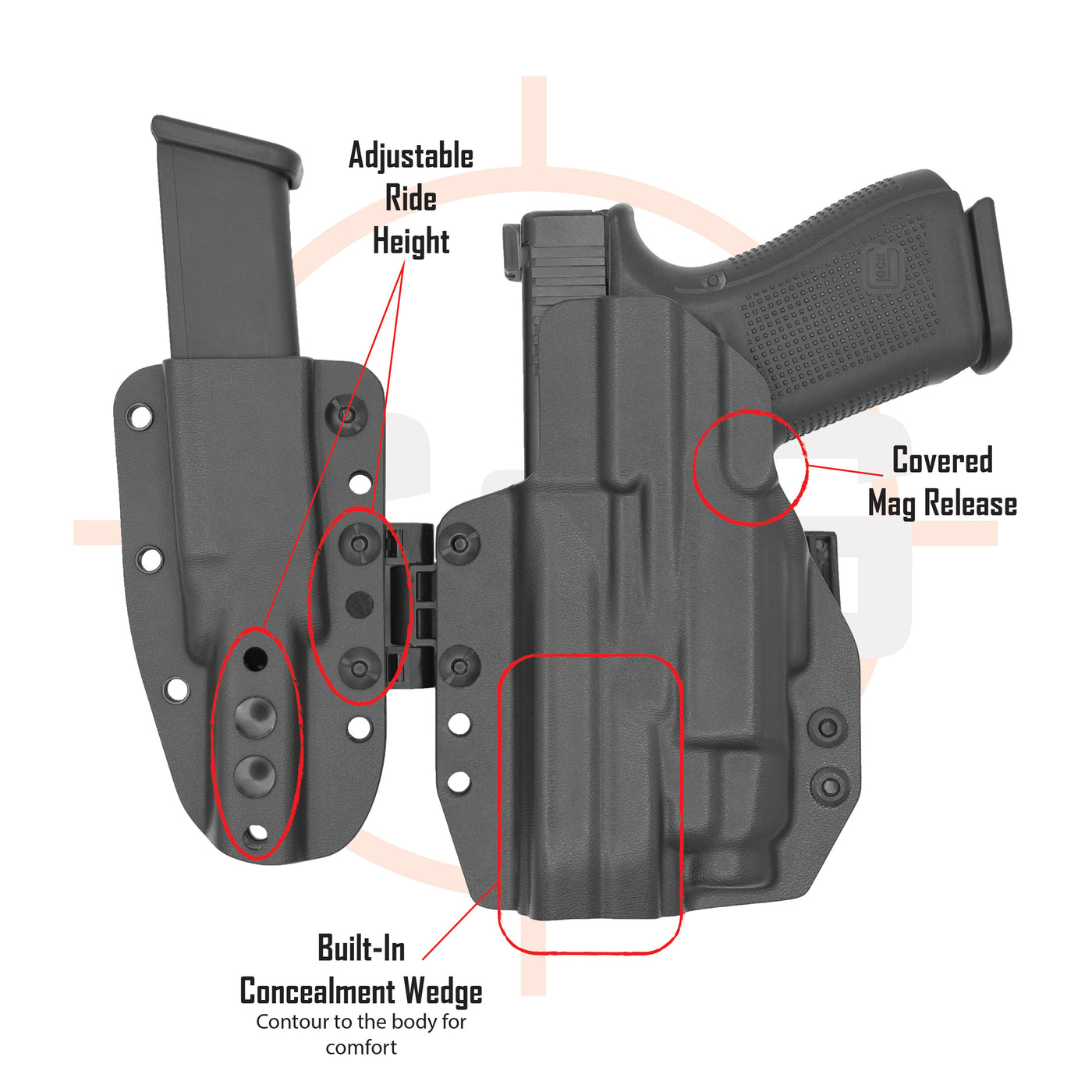 C&G holsters MOD1 LIMA diagram back view