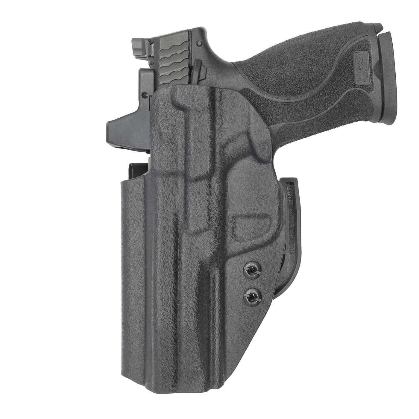 C&G Holsters quickship IWB ALPHA UPGRADE Covert M&P 10/45 4.6" in holstered position back view