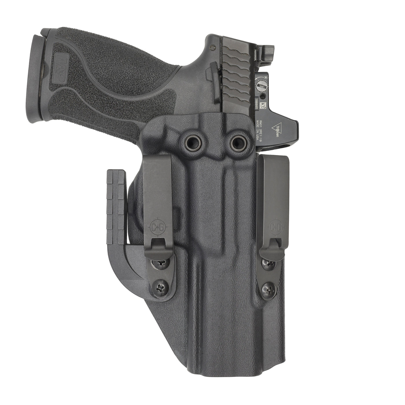 C&G Holsters quickship IWB ALPHA UPGRADE Covert M&P 10/45 4.6" in holstered position