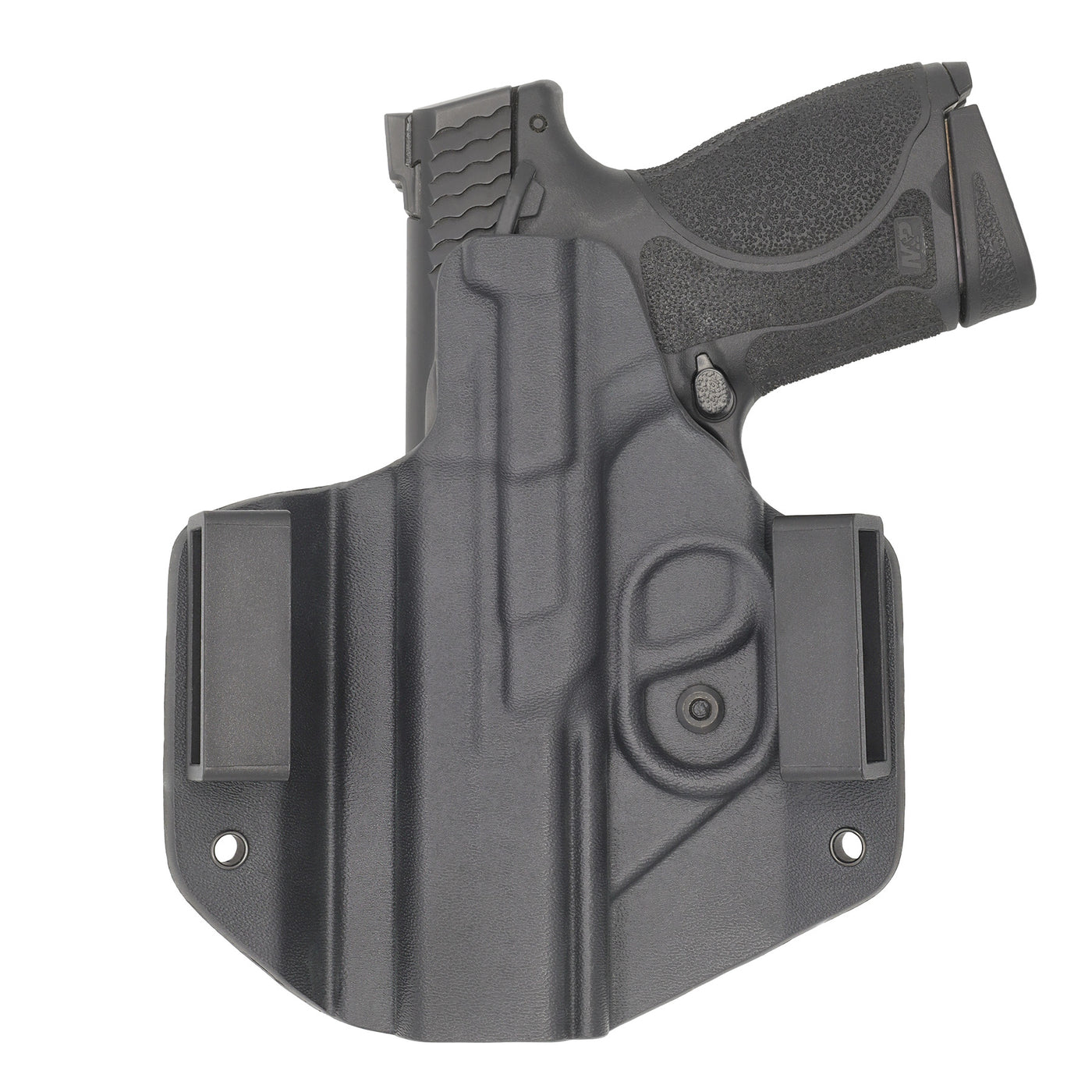 C&G Holsters quickship OWB Covert S&W M&P 10/45 4.6" in holstered position back view
