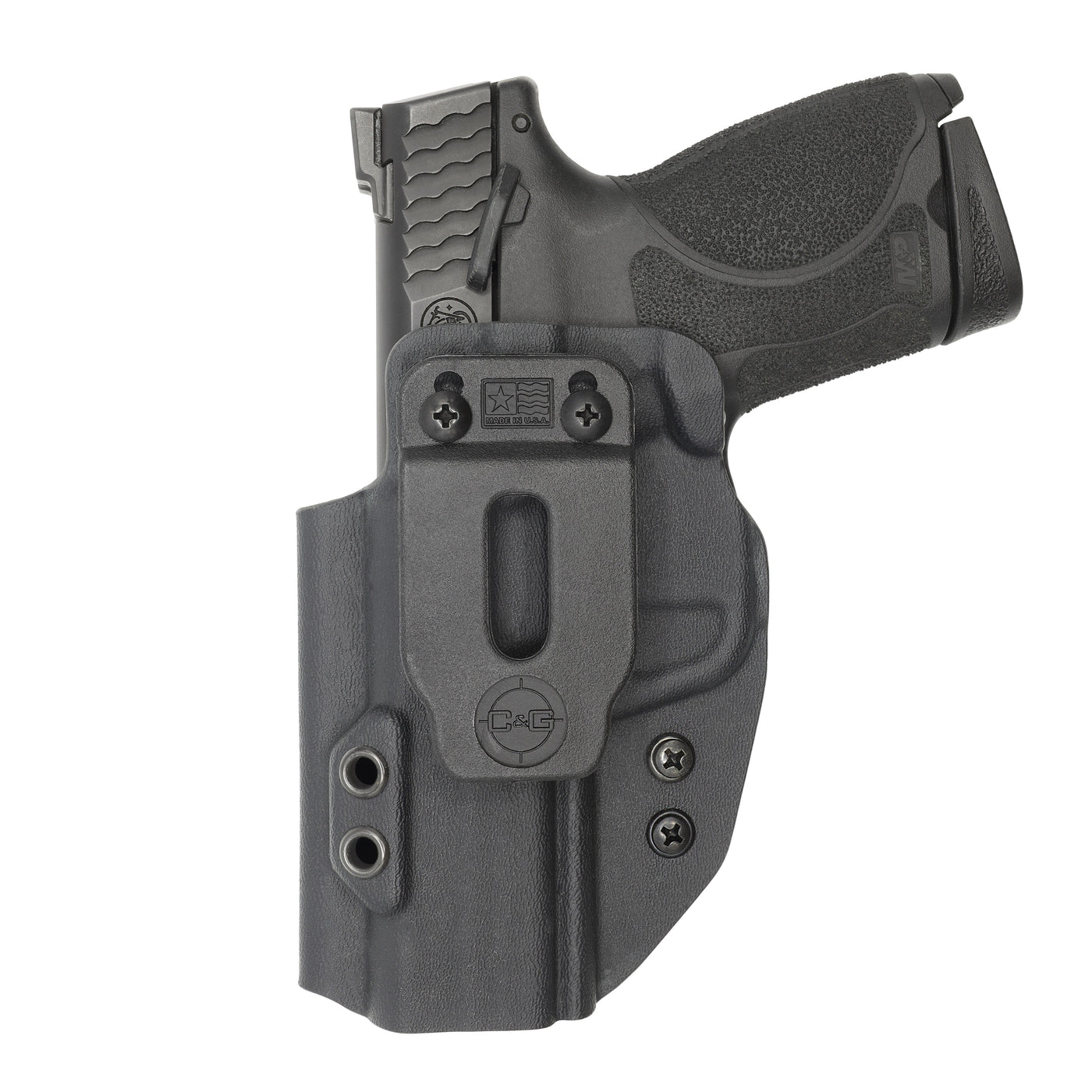 C&G Holsters custom IWB Covert M&P 10/45 4" LEFT HAND in holstered position