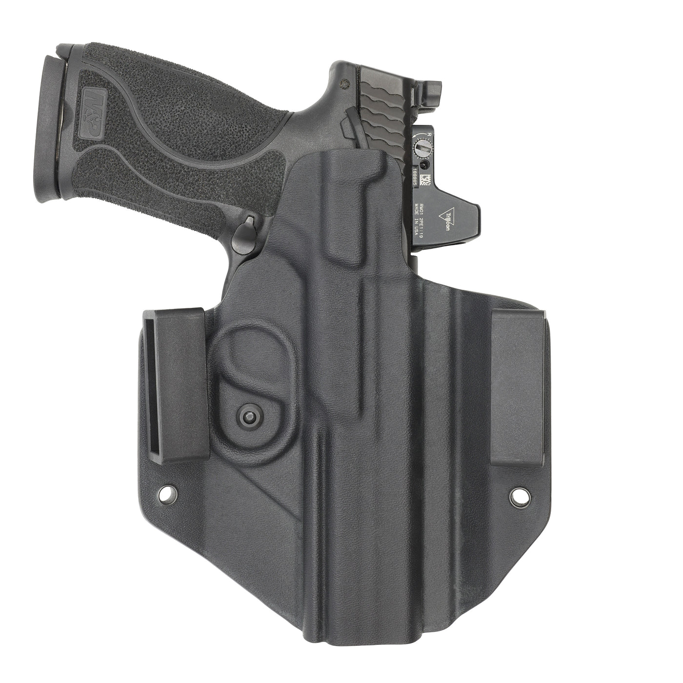 C&G Holsters quickship OWB Covert M&P 10/45 5" LEFT HAND in holstered position back view