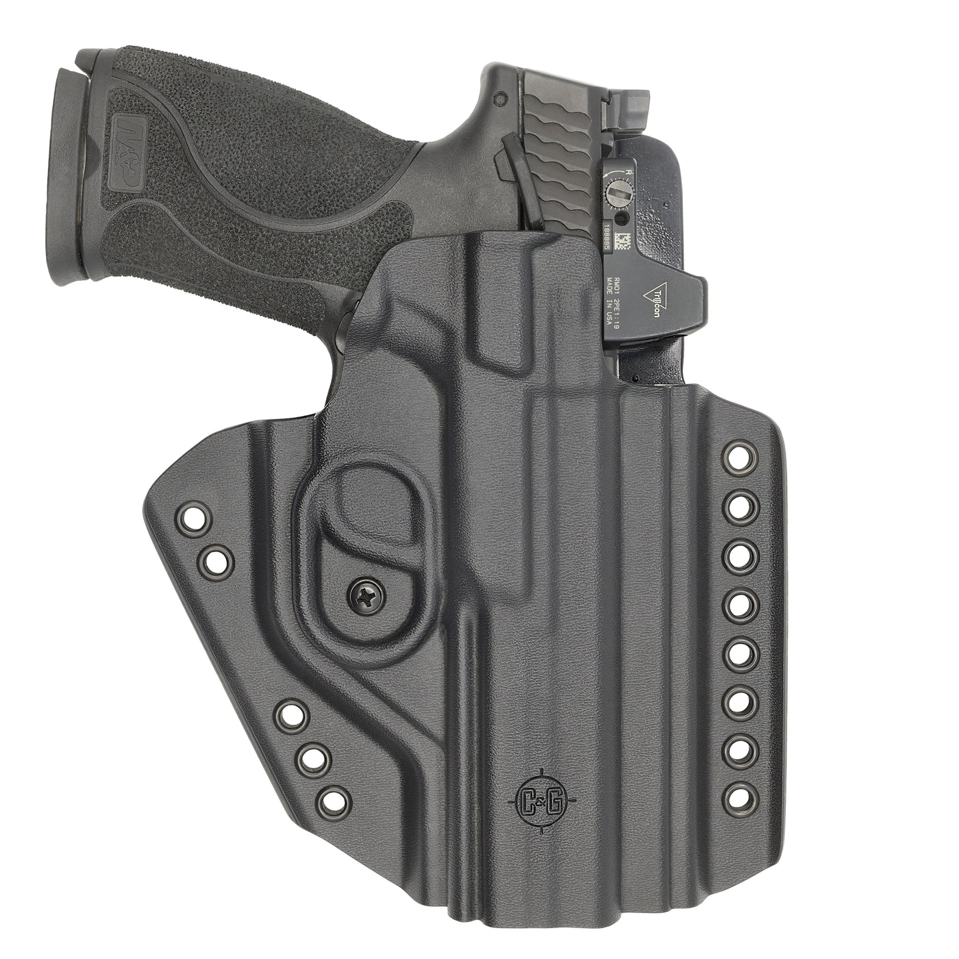 C&G Holsters custom chest mounted system S&W M&P 10/45 holstered