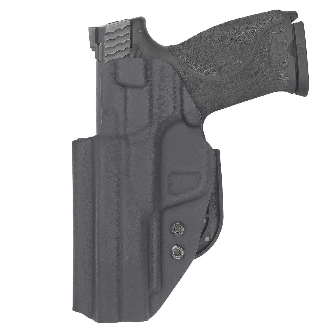 This is the C&G Holsters covert ALPHA series inside the waistband (IWB) holster for the Smith & Wesson M&P 9/40 4.25" rear view