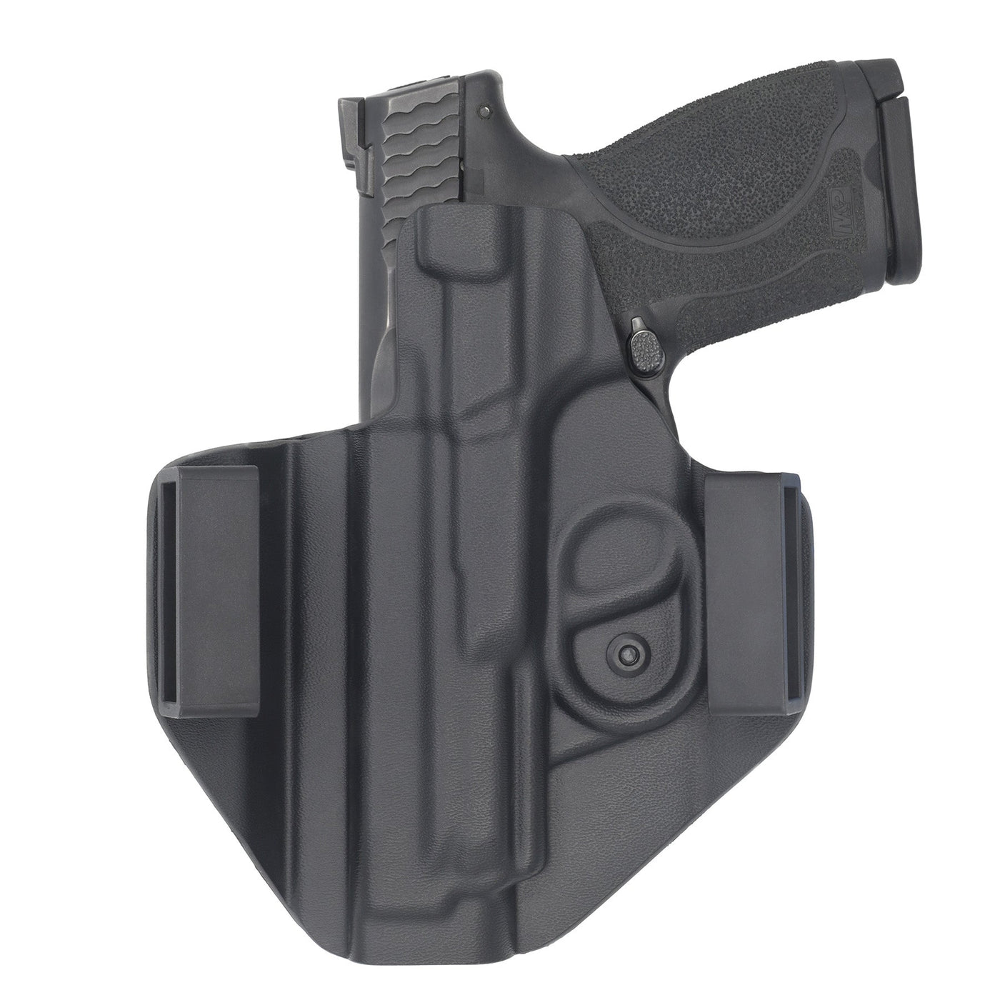 C&G Holsters custom Covert OWB kydex holster for Smith & Wesson M&P 2.0 9/40 in holstered position rear view