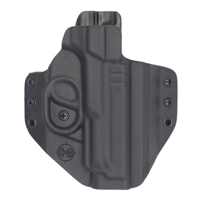C&G Holsters custom Covert OWB kydex holster for Smith & Wesson M&P 2.0 9/40 4.25" in black front view without gun
