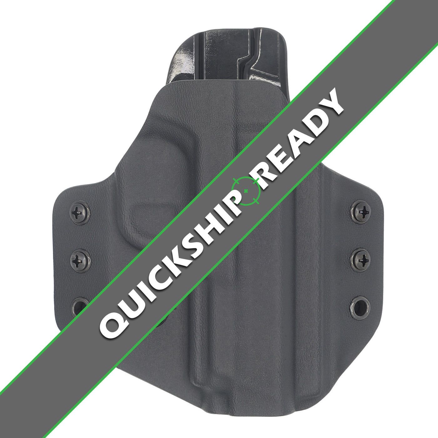 This is a C&G Holsters quickship Covert series Outside the Waistband Smith & Wesson M&P Shield 9EZ without the firearm showing a front view.