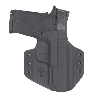 This is a C&G Holsters Covert series Outside the Waistband Smith & Wesson M&P Shield 9EZ with the firearm showing a front view.