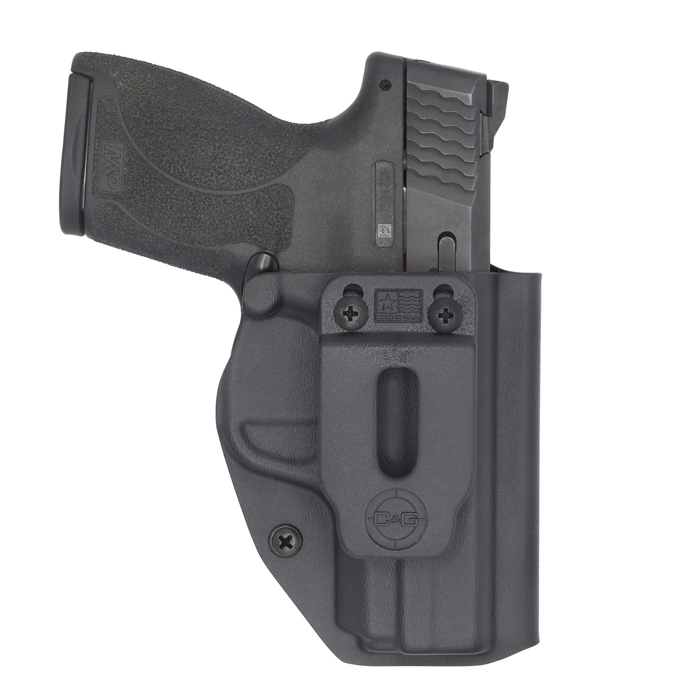 C&G Holsters custom Covert IWB kydex holster for Smith & Wesson M&P Shield 45 in black holstered