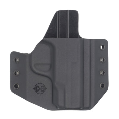 C&G Holsters quick ship Covert OWB kydex holster for Smith & Wesson M&P Shield 45 in black front view without gun
