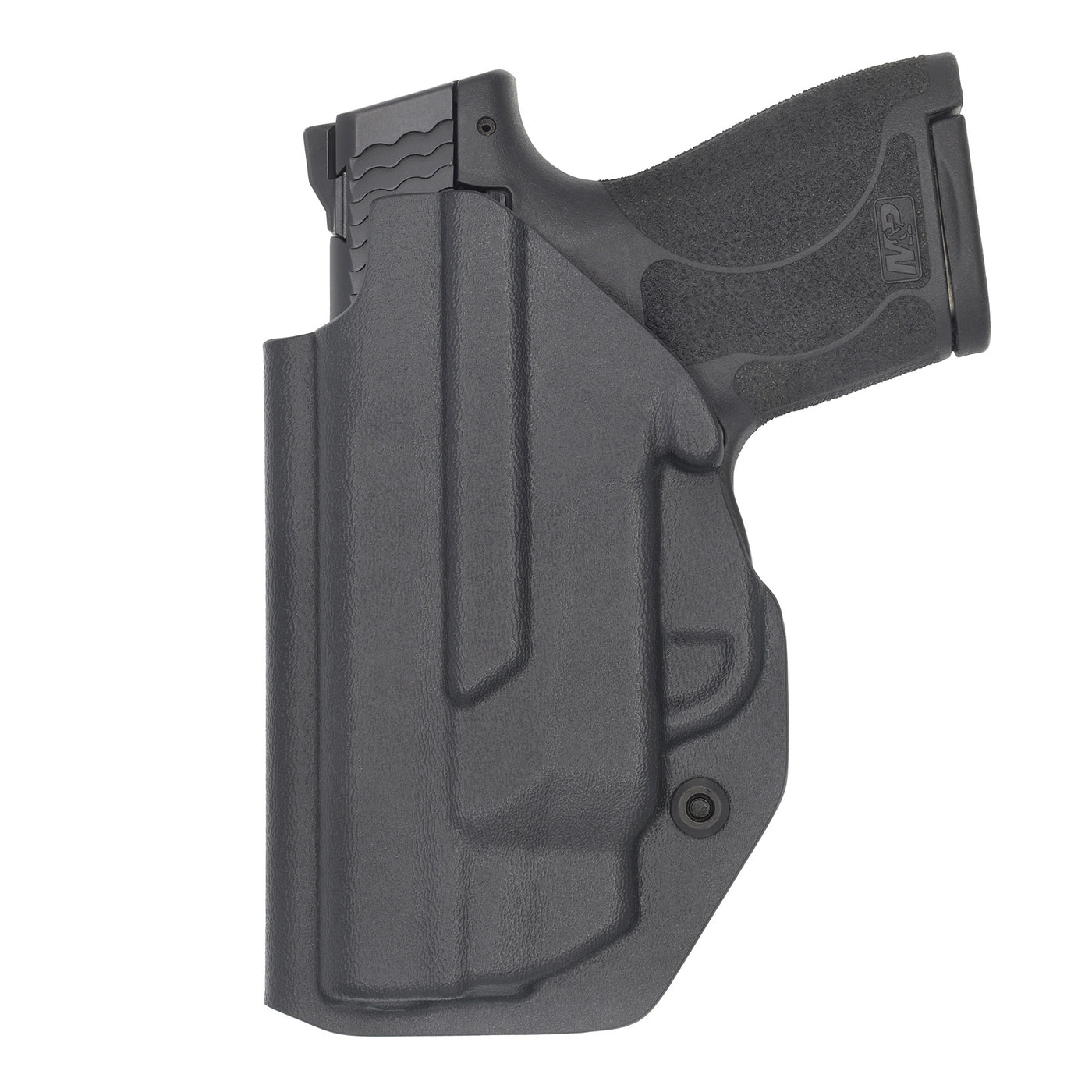 C&G Holsters IWB custom inside the waistband Tactical Holster for the M&P Shield with Laser rear view with handgun