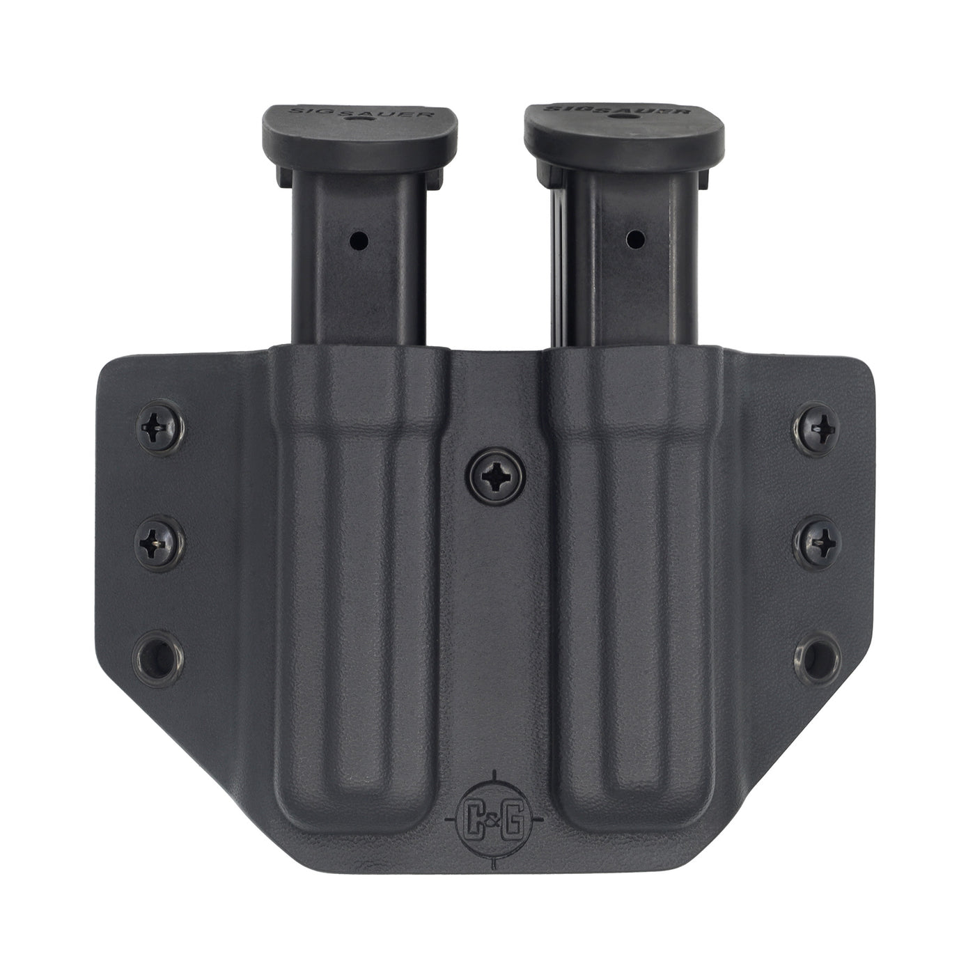 C&G Holsters quick ship OWB Metal 9/40 double slim magazine holder.