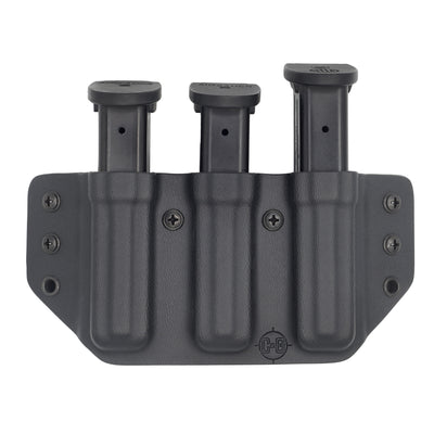 C&G holsters custom OWB Metal 9/40 triple slim magazine holder.