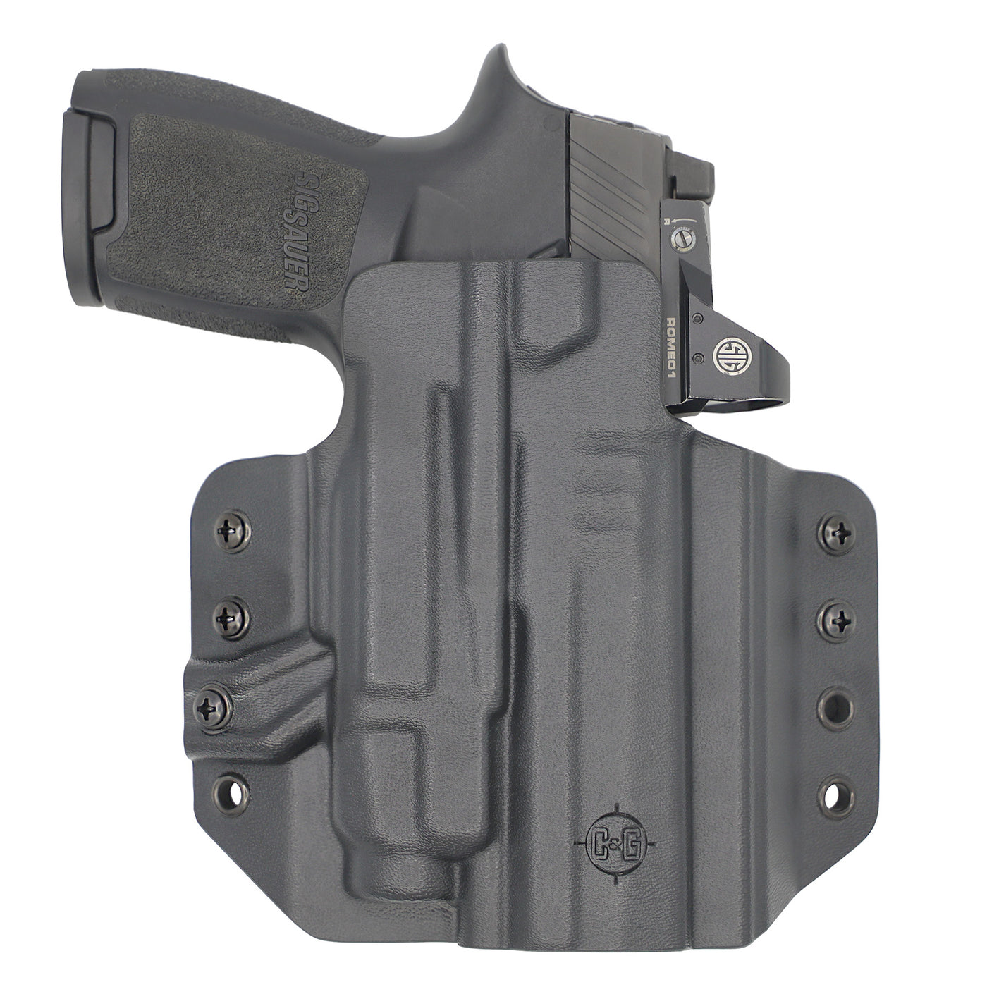C&G Holsters Custom OWB Tactical SIG P320c Streamlight TLR7 in holstered position