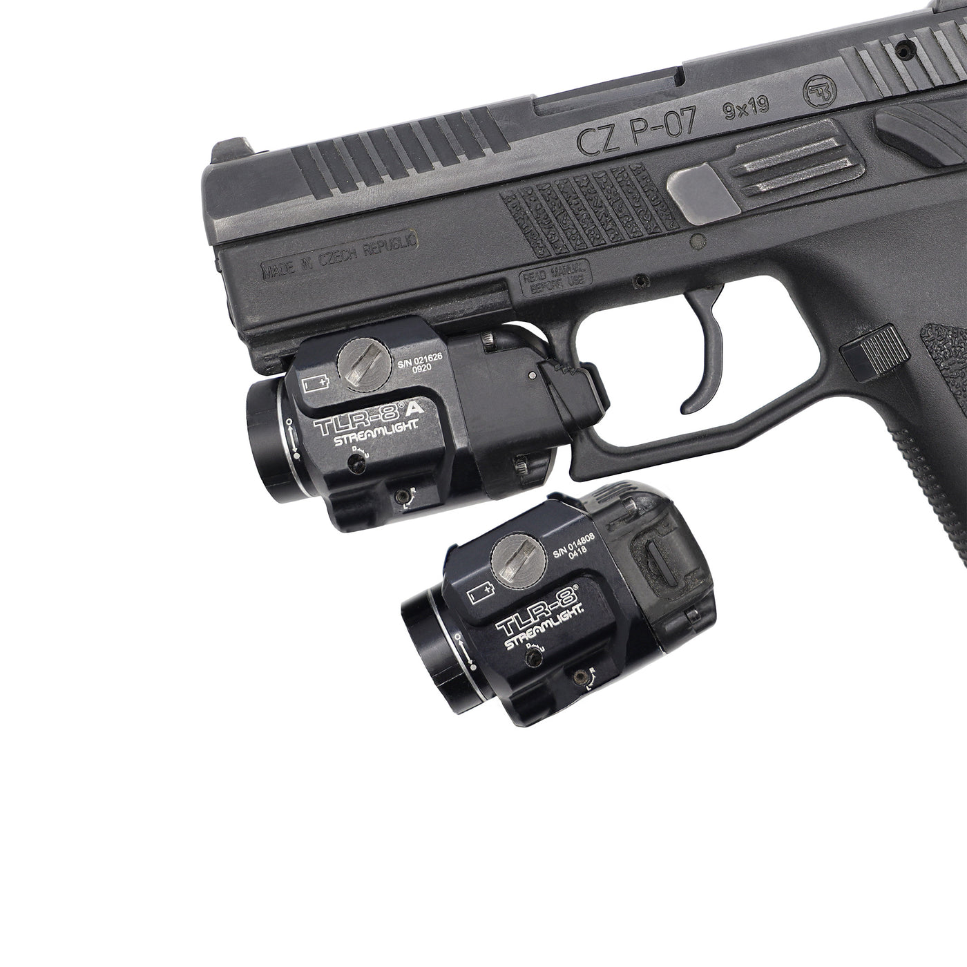 CZ P07 firearm with streamlight TLR8 weapon light