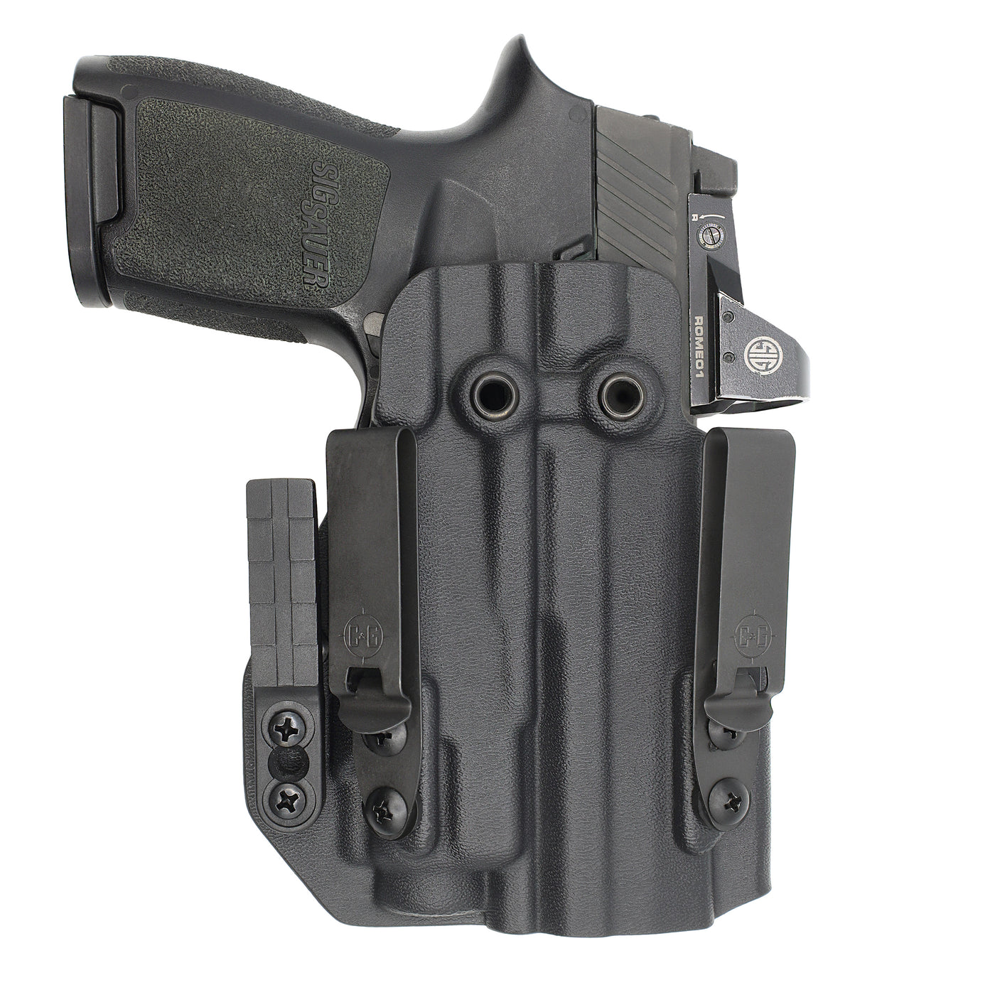 C&G Holsters custom IWB ALPHA UPGRADE Tactical IWI Masada streamlight TLR8 holstered