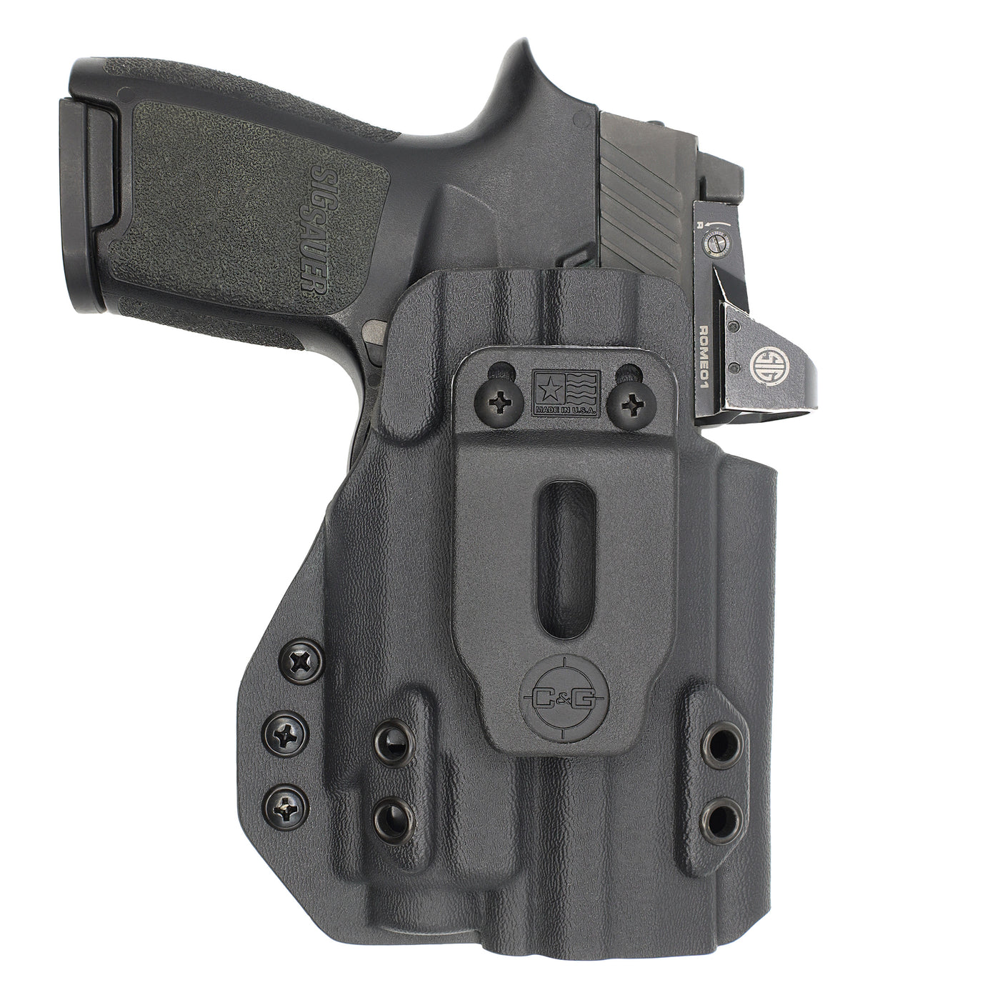 C&G Holsters custom IWB Tactical IWI Masada streamlight TLR8 holstered