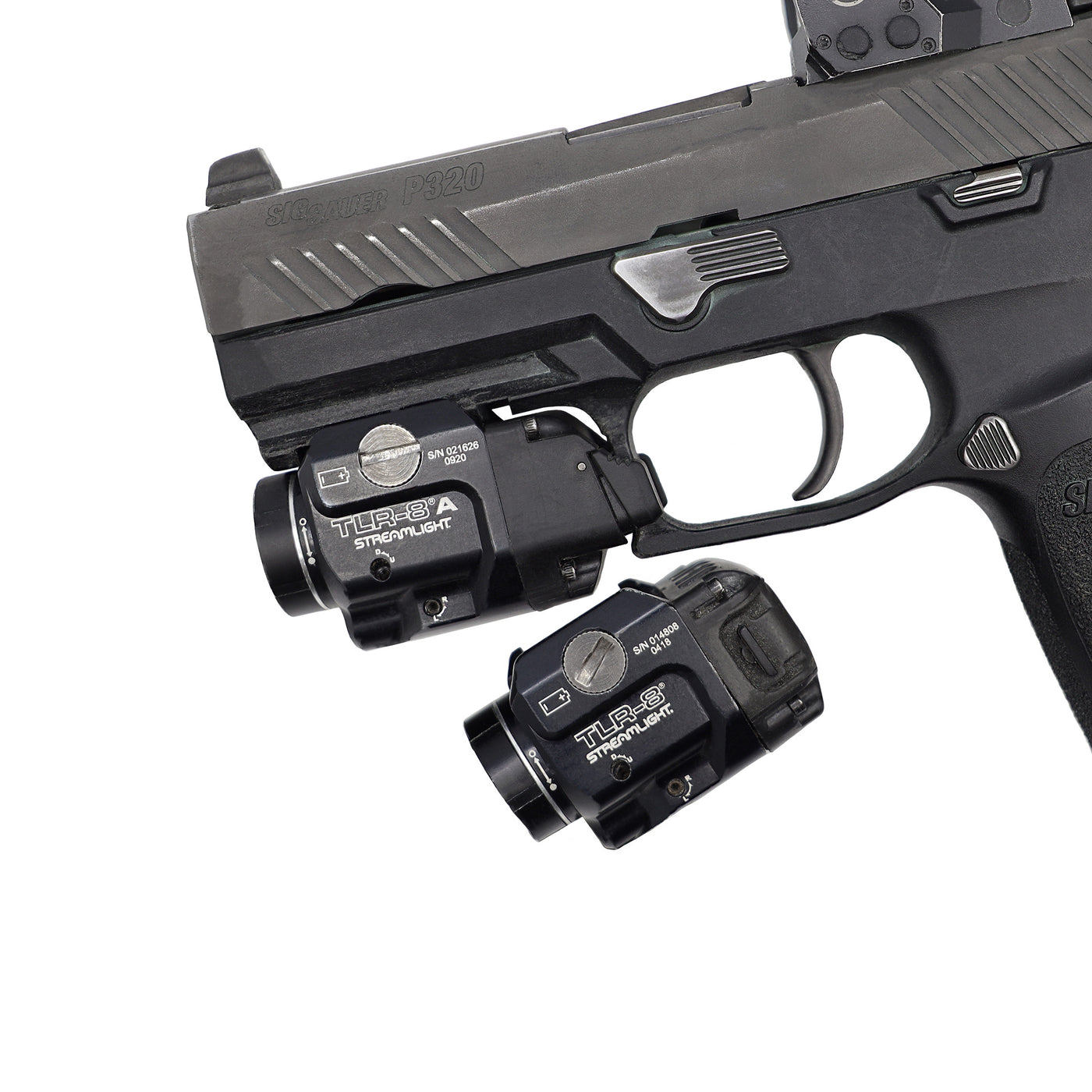 SIG P320 firearm with streamlight TLR8 weapon light
