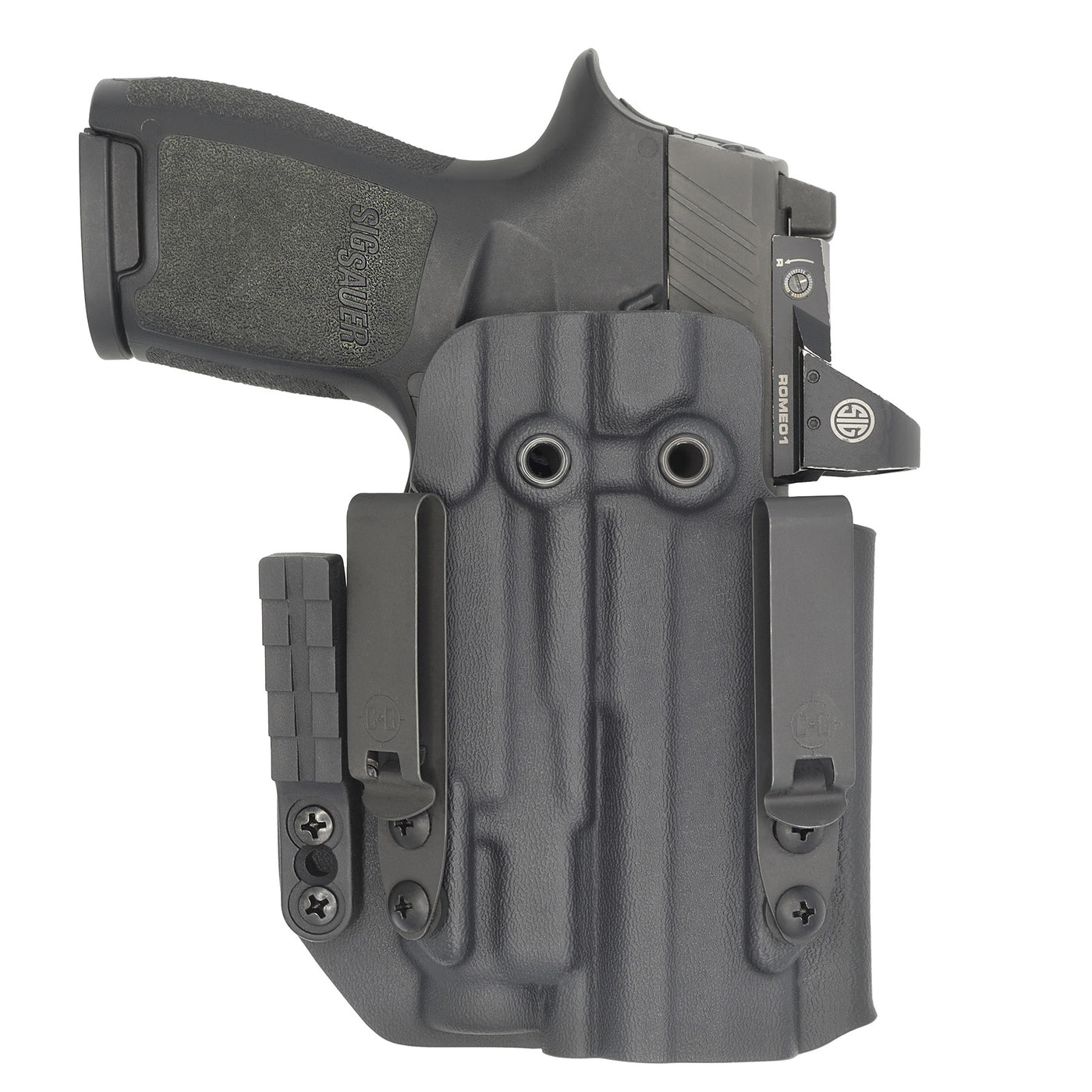 C&G Holsters custom IWB ALPHA UPGRADE Tactical Sig P320/c Streamlight TLR7/a in holstered position