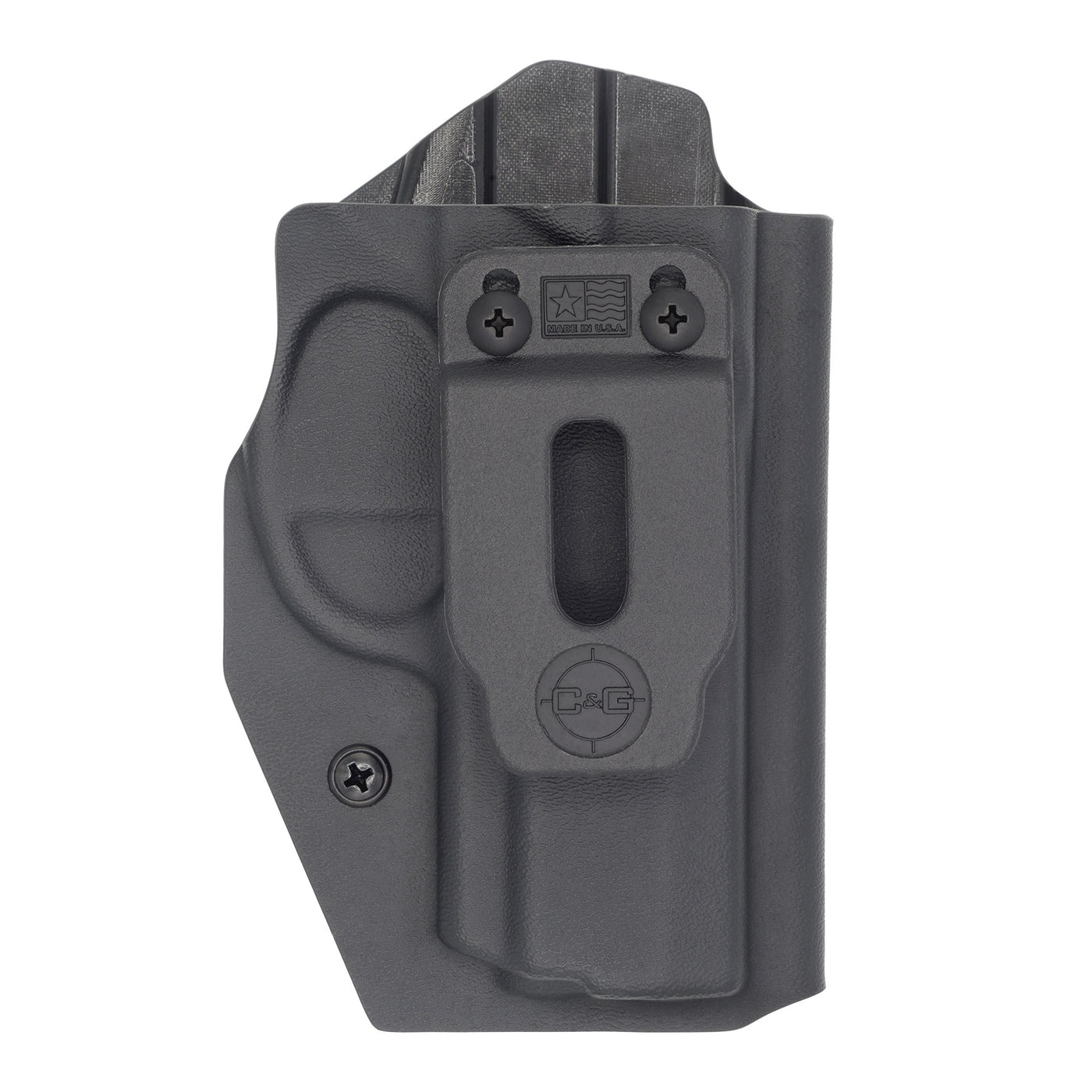 C&G Holsters quick ship Covert IWB kydex holster for Sig P320sc in black front view