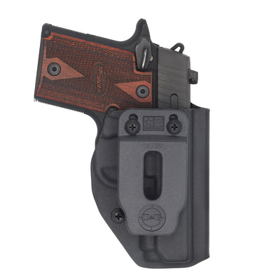 C&G Holsters custom Covert IWB kydex holster for Sig P938 in black holstered.