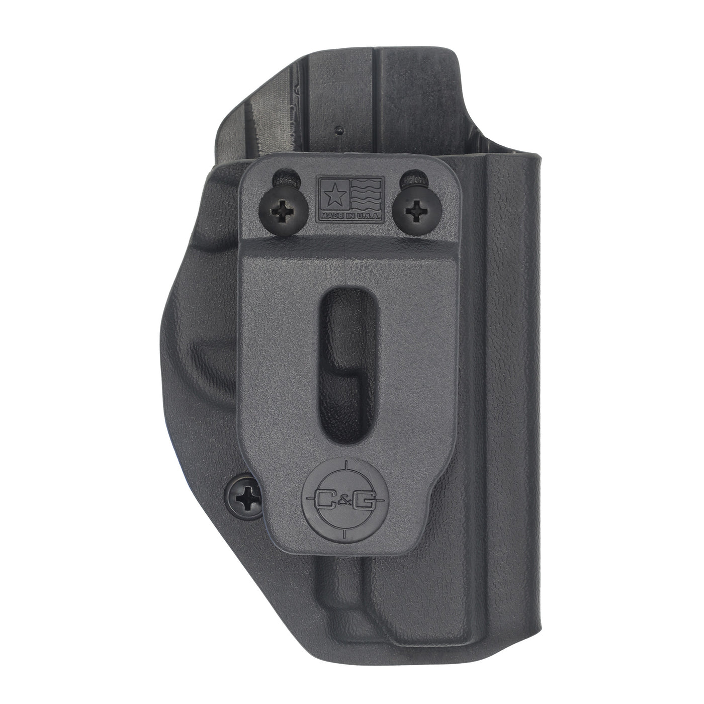 C&G Holsters custom Covert IWB kydex holster for Sig P938 in black front view