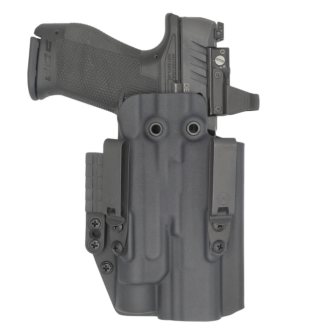 C&G Holsters quickship IWB Tactical ALPHA UPGRADE CZ Shadow 2 Streamight TLR1 in holstered position