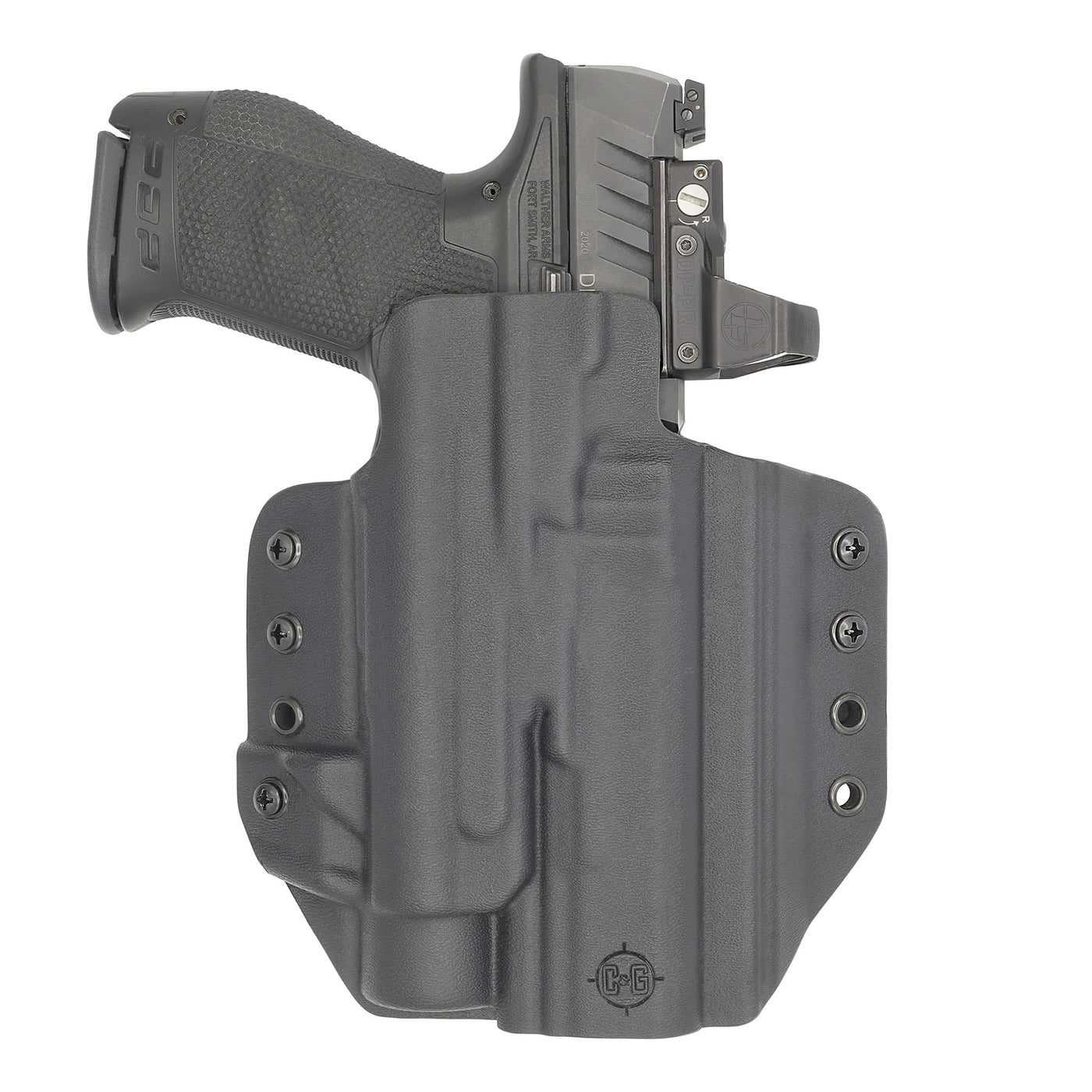 C&G Holsters Custom OWB Tactical Walther PDP streamlight TLR1 in holstered position