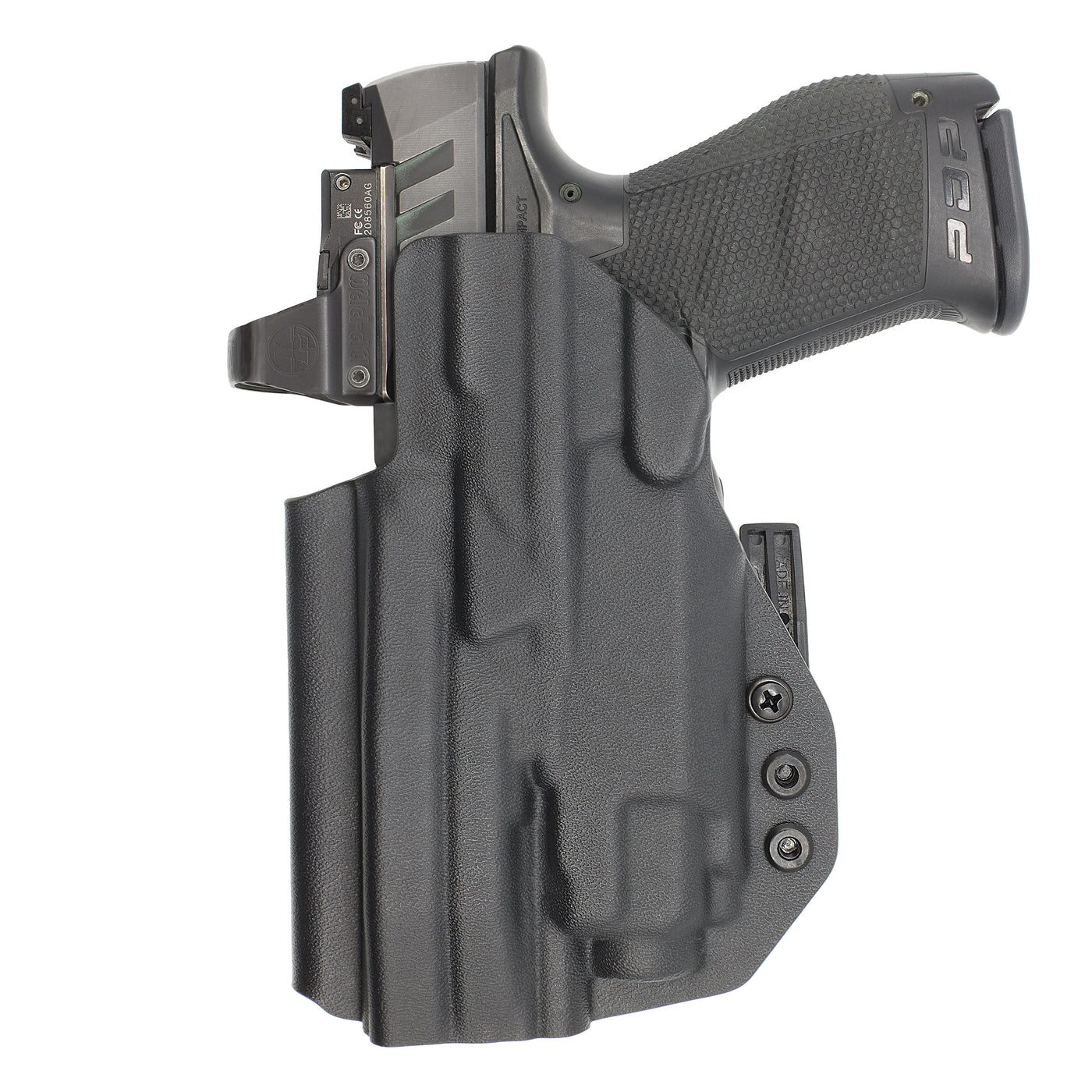 C&G Holsters quickship IWB ALPHA UPGRADE Tactical CZ P07 streamlight TLR8 holstered back view