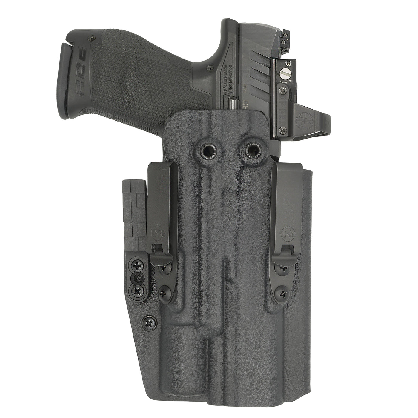C&G Holsters custom IWB Tactical ALPHA UPGRADE FN 509 Surefire X300 in holstered position
