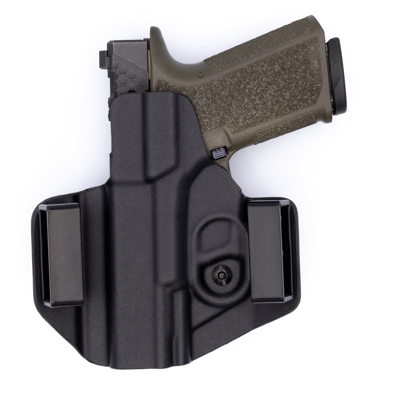C&G Holsters OWB Outside the waistband Holster for the Polymer80 Poly80 PF9/40v2 PF9/40c in holstered position rear view
