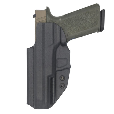 Shown is the rear of a custom C&G Holsters inside the waistband holster for the Poly80 PF940V2 in holstered position