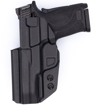 This is a C&G Holsters Covert series Inside the Waistband Smith & Wesson M&P Shield 9EZ with the firearm showing a rear view.