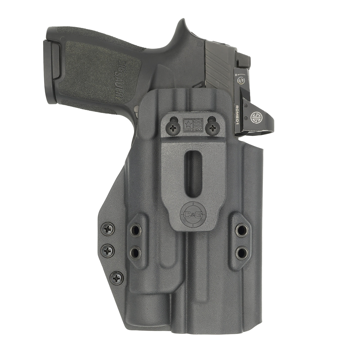 C&G Holsters Quickship IWB Tactical SIG P320/c Streamlight TLR-1 in holstered position