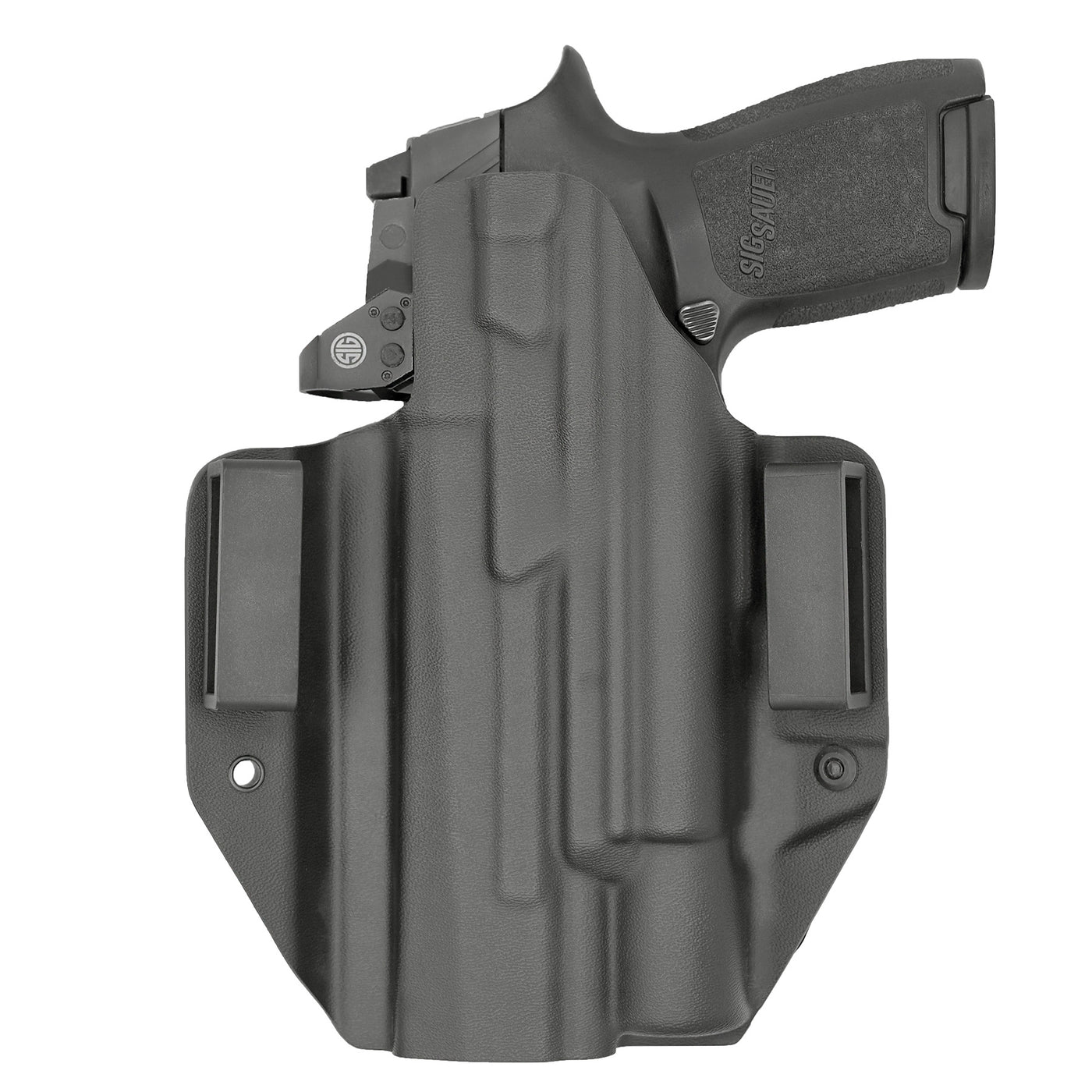 C&G Holsters Quickship OWB Tactical SIG P320/X5 Surefire X300 in holstered position back view
