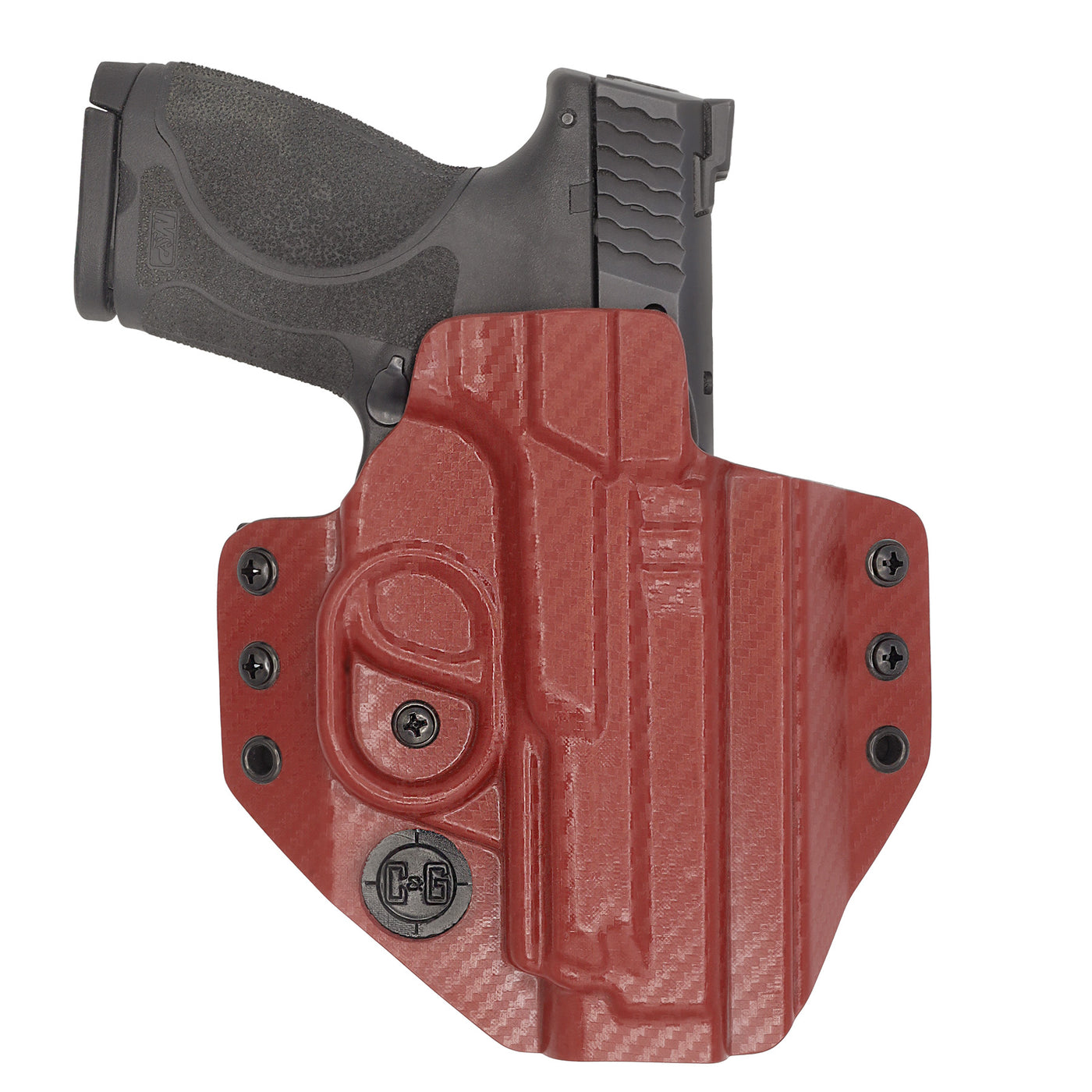 C&G Holsters custom Signature Series outside the waistband in holstered position