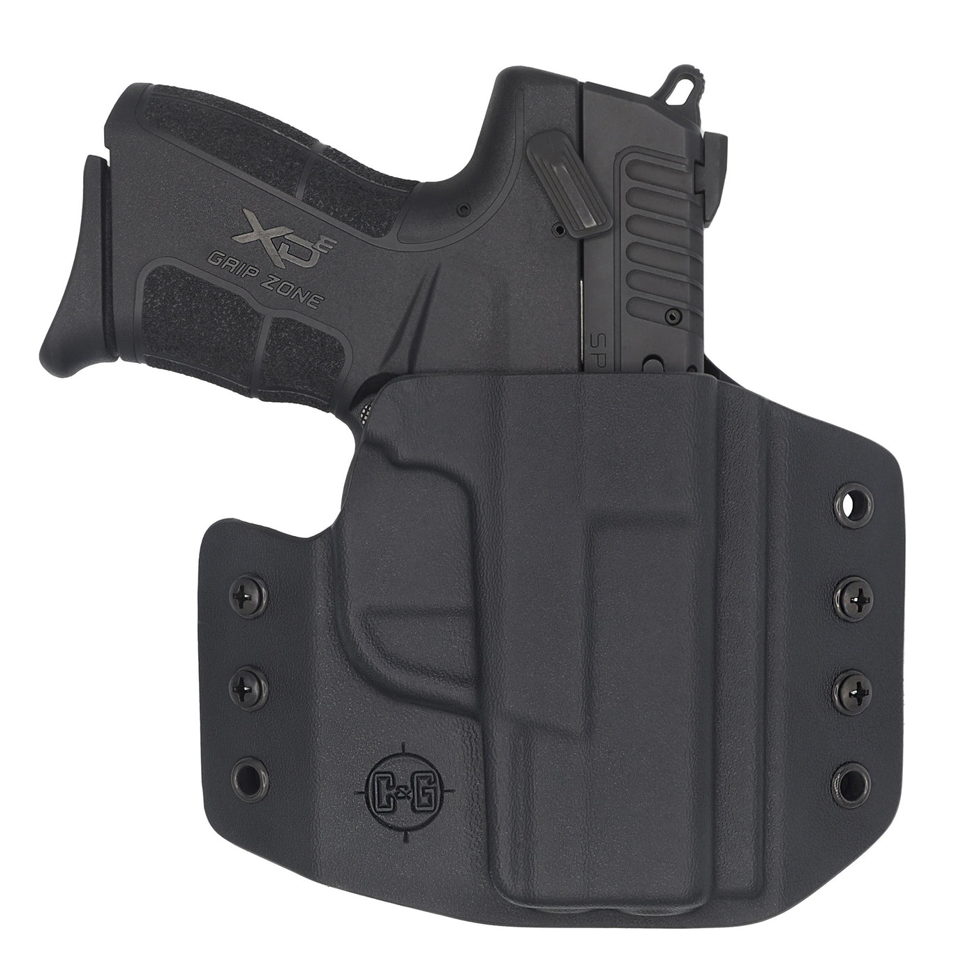 C&G Holsters custom OWB Covert Springfield XDe 3.3" in holstered position