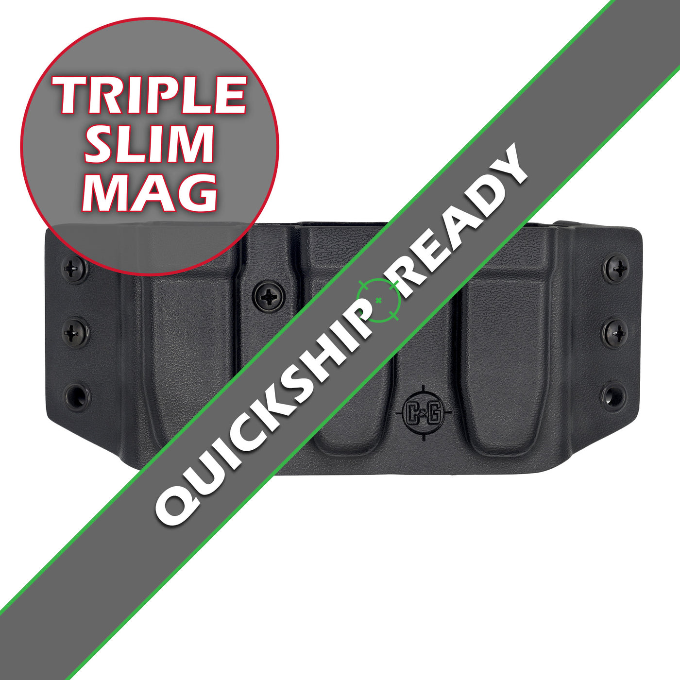 C&G Holsters quick ship OWB triple slim magazine holder