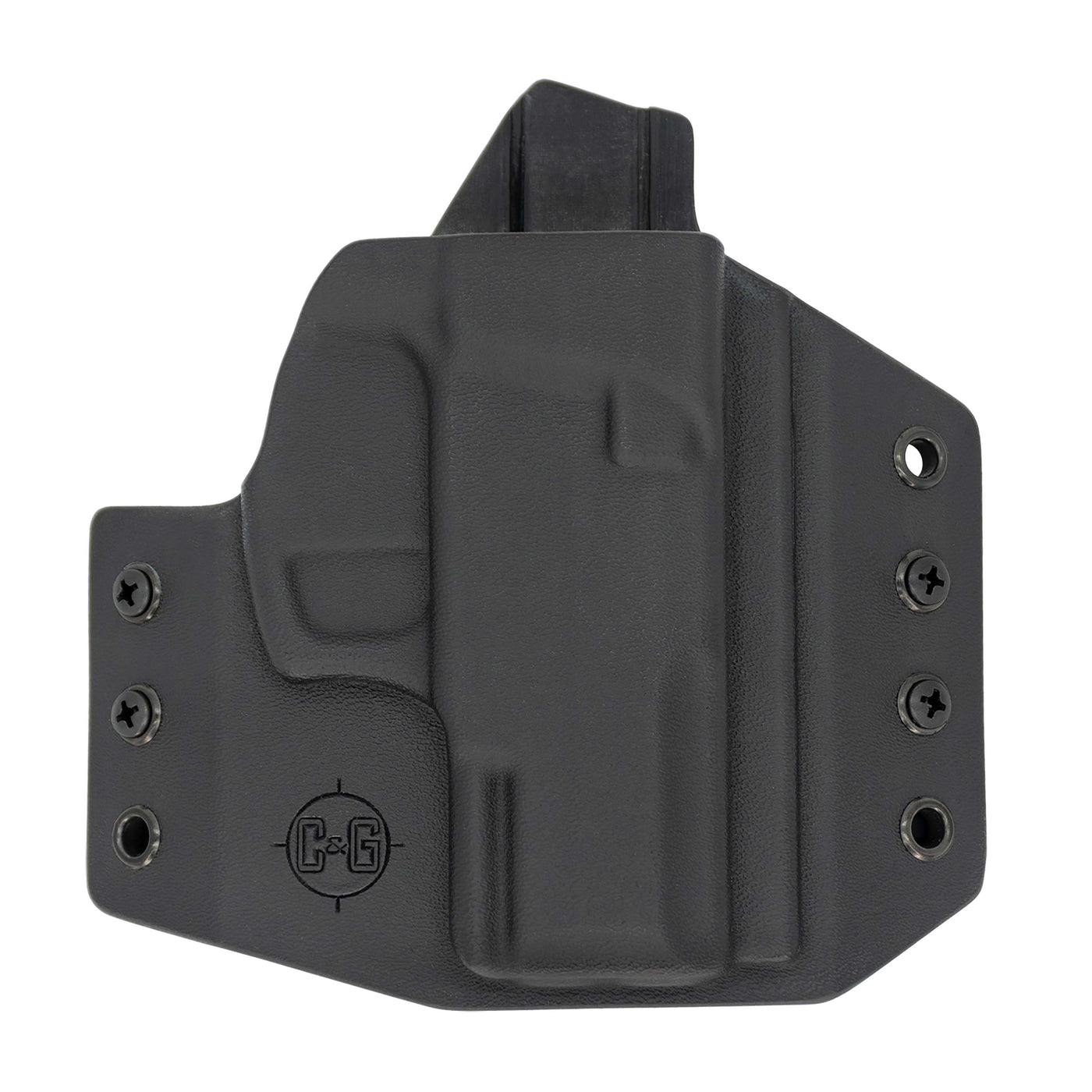 This is the C&G Holsters outside the waistband Covert series for the Taurus PT111 Millennium G2C in right hand and black.