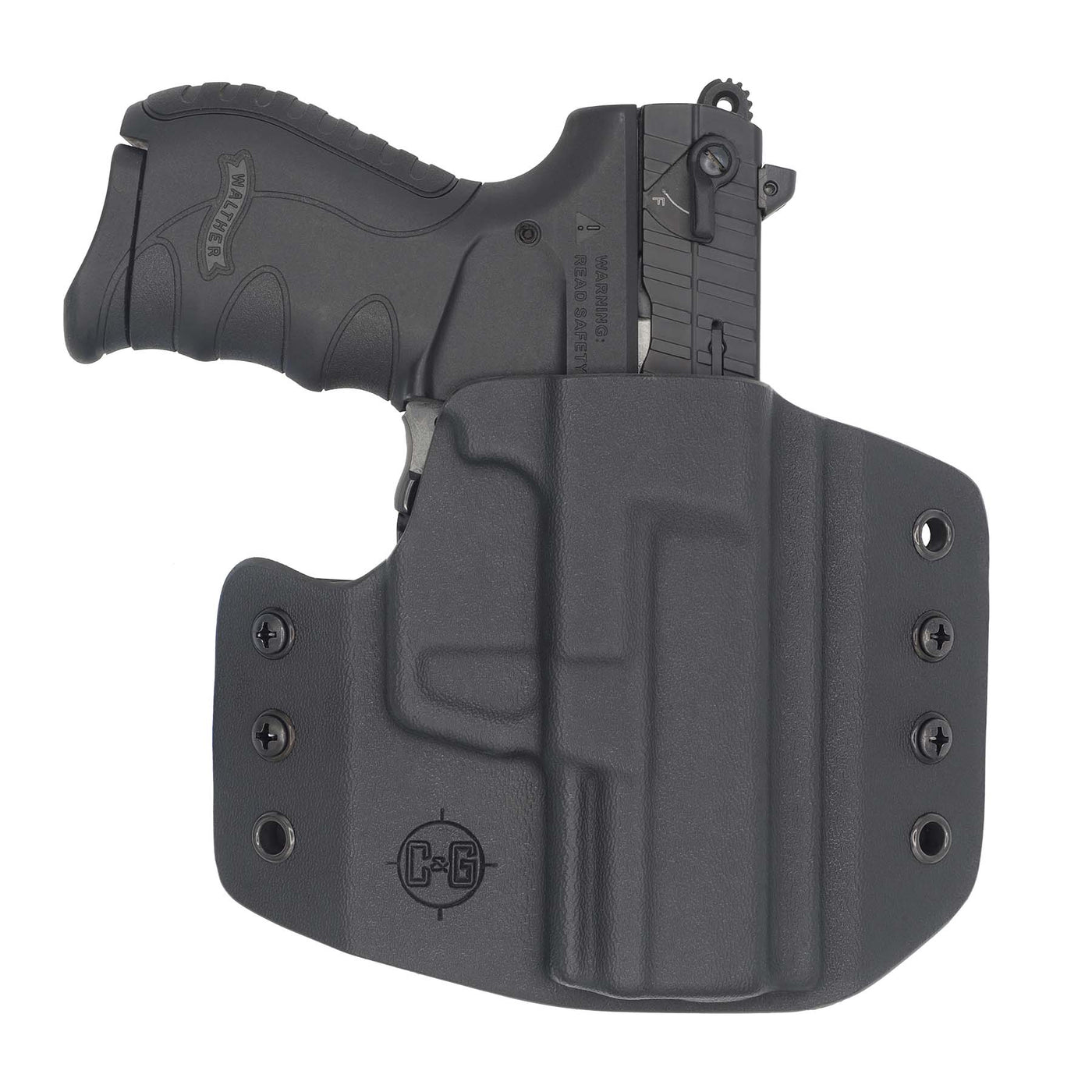 This is a C&G Holsters Covert series outside the waistband for the Walther PK380 in right hand holstered.