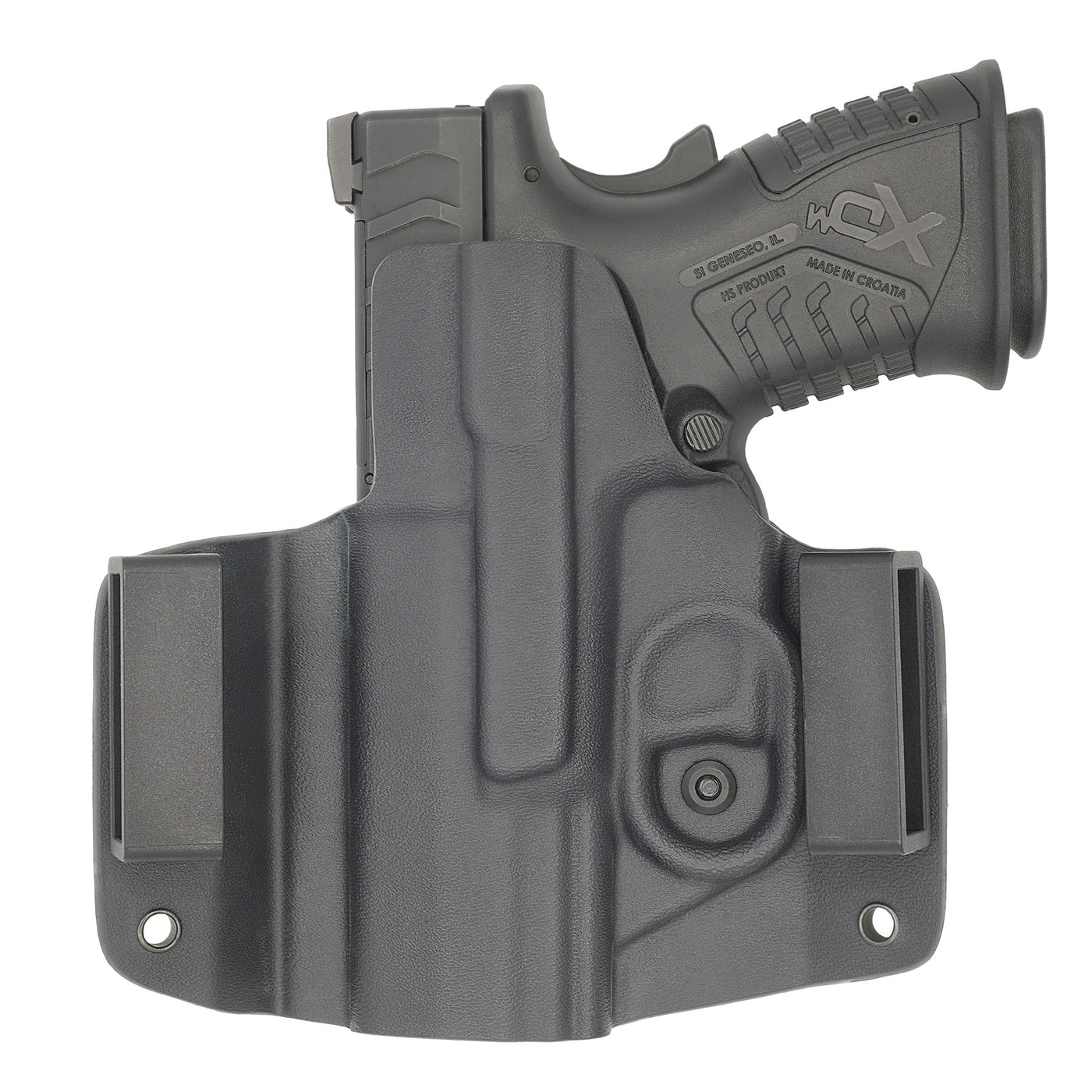 C&G Holsters Custom OWB covert Springfield XDM Elite 3.8" OSP in holstered position back view