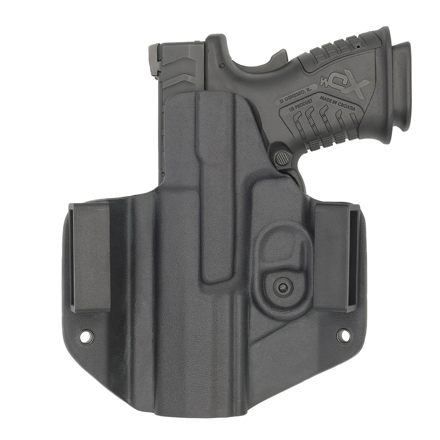 C&G Holsters quickship OWB Covert Springfield XD-M Elite 4.5" OSP in holstered position back view