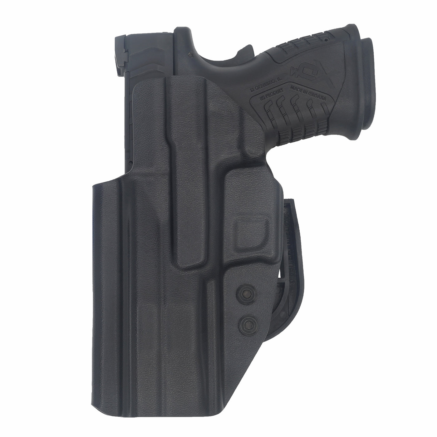 C&G Holsters Custom IWB covert ALPHA UPGRADE Springfield XDM Elite 4.5" in holstered position back view